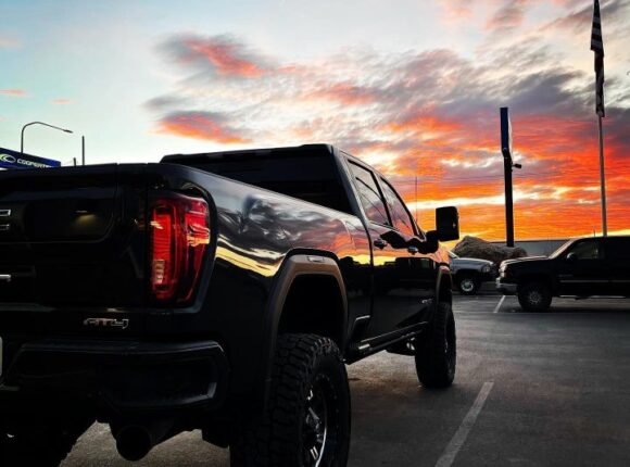 truck sunset